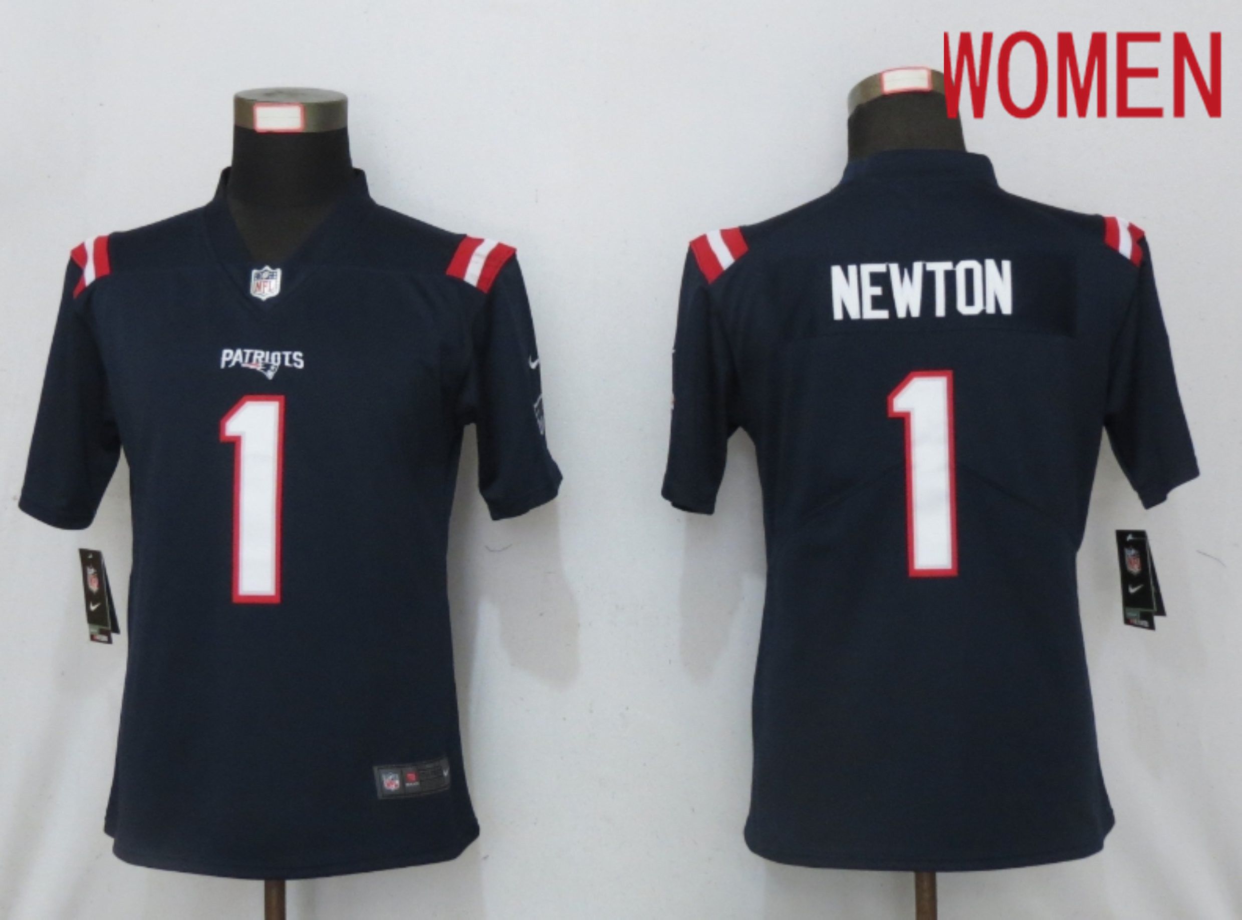 Women New England Patriots #1 Newton Blue Elite Playe Nike NFL Jersey